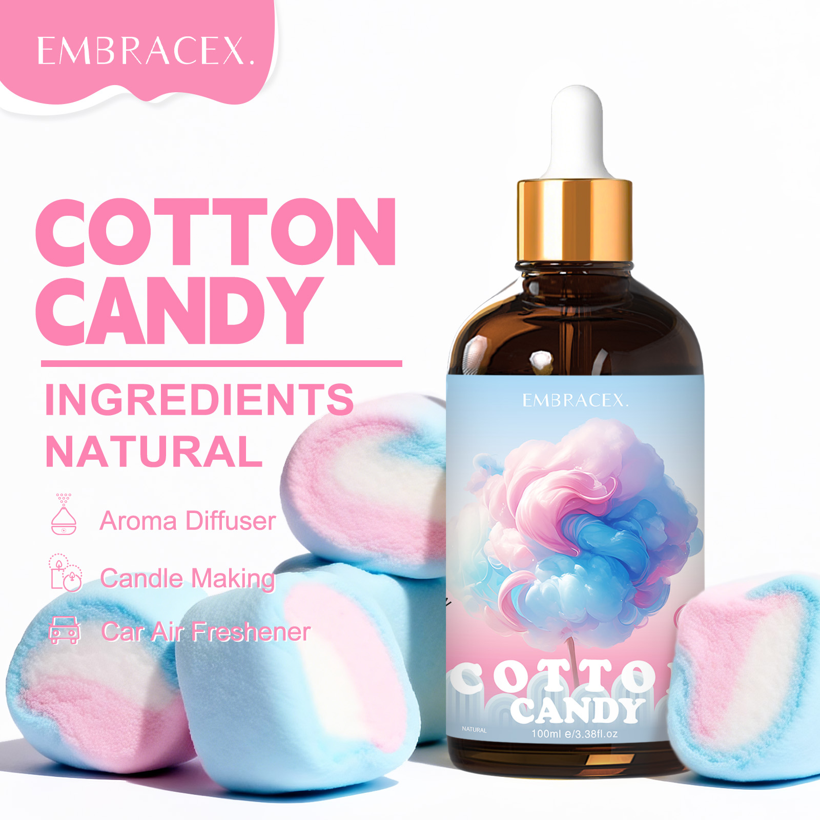 100ml コットンキャンディフレグランスオイル ディフュー - Perfume Fragrance Oil のレビューと価格